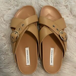 New Tan slide sandals